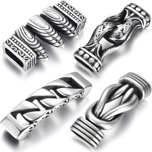 2pieces Stainless Steel Punk Viking Connector Cross Hole 12*6mm for DIY Charms Bracelet Findings Jewelry Making Parts Supplies