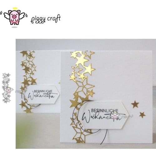 Piggy Craft metal cutting dies cut die mold Star cluster edge strip Scrapbook paper craft knife mould blade punch stencils dies