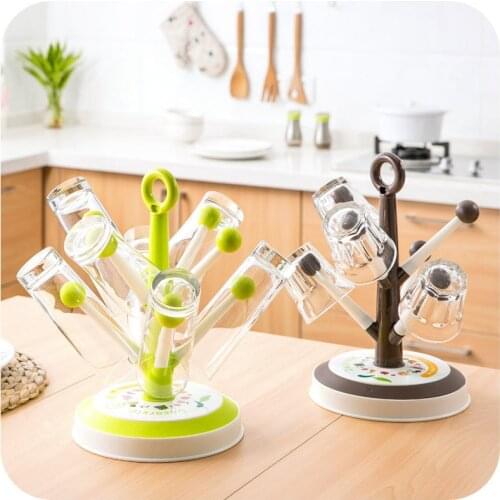 Creative Tree Drain Rack Kitchen Organizer Shelf Home Accessories Desktop Decoration Gifts Water Cup Holder Plastic Holders