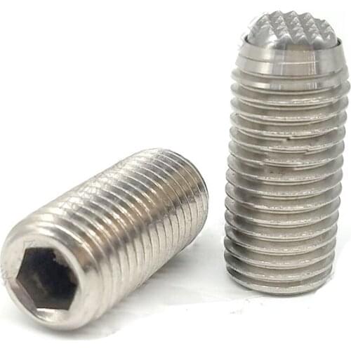 1pcs M16 stainless steel Allen serrated lock bead positioning screw without spring trend steel ball plunger bolt 20mm-50mm long