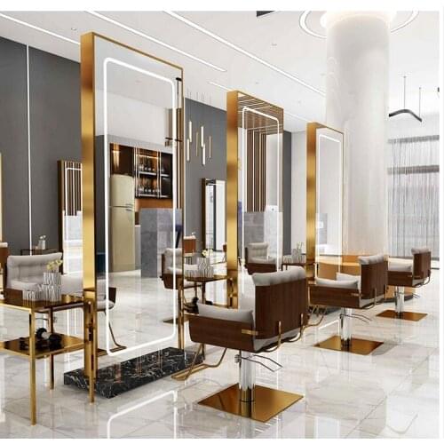 Barbershop mirror web celebrity simple floor-to-ceiling mirror cabinet wall wall hair salon mirror dedicated fashion