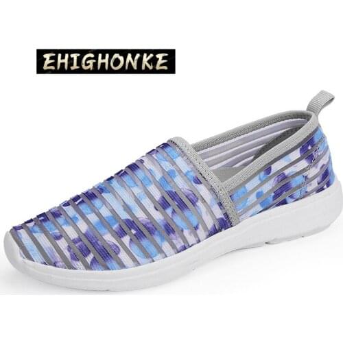 Mesh womens shoes 2021 womens casual loafers summer fashion pull-on shoes breathable flat shoes womens high quality outdoor