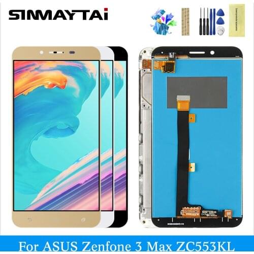 LCD for ASUS ZenFone 3 Max ZC553KL digitizer assembly touch screen replacement Parts black gold ZC553KL lcd display with frame