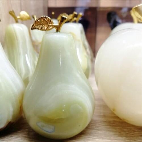 1PC 200g Natural Afghanistan Jade Handmade Quartz Healing Lucky Stone Pear Home decoration Christmas Reiki Gift Fengshui Series