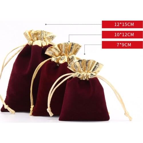10Pcs/Lot Drawstring Velvet Sachet Vintage Storage Bags For Wedding Christmas Gift Organizer Package Jewelry Packaging Pouches