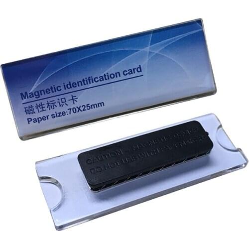 20pcs Employee Name Acrylic Card Magnet Fasteners ID Business Badge Clip Tag