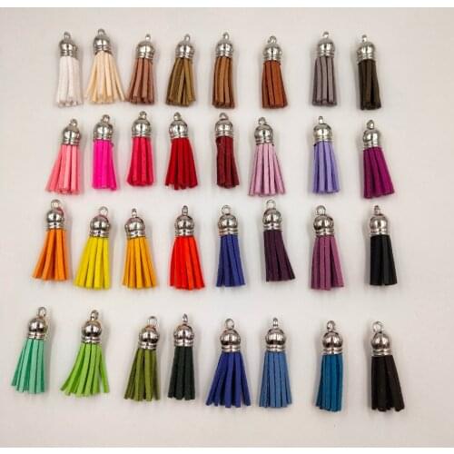 50pcs 38mm silver Vintage Leather Tassels/jewelry accessories/jewelry findings/earrings accessories