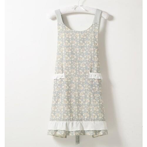 70X70cm Korean kitchen waterproof floral apron oil-proof cooking apron cute kindergarten nail shop overalls