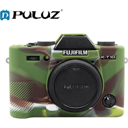 PULUZ Cover Case for FUJIFILM X-T20 Soft Silicone Rubber Camera Protective Body Cover Case Skin Camouflage Yellow Camera Bag