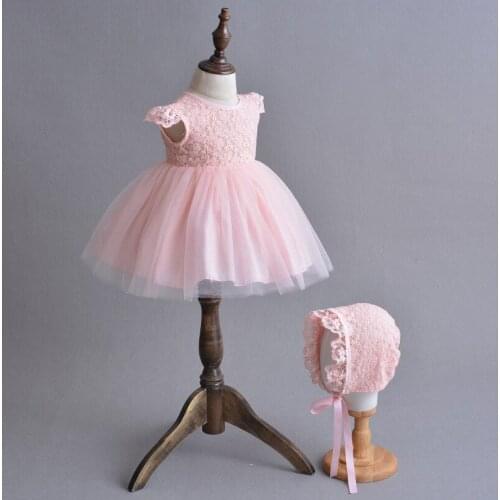 Sweet New Infant Girls Lace Princess Dress+hat,newborns Baby Girl Beautiful Party Birthday Wedding Dresses Clothes