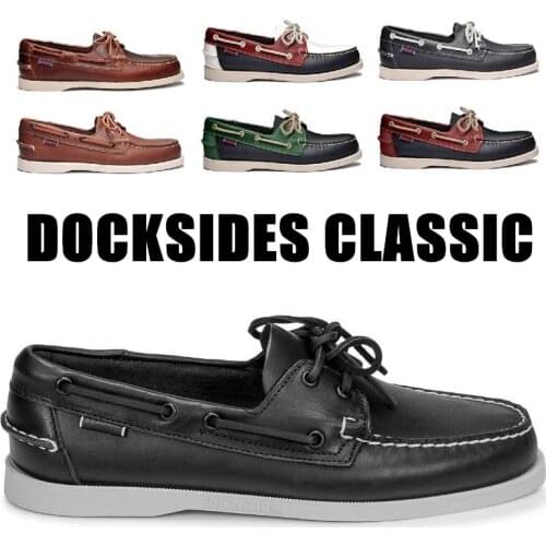 Men Women Genuine Nubuck Leather Chaussure Nautique Homme Femme Docksides De Brown Navy Blue Black White X108