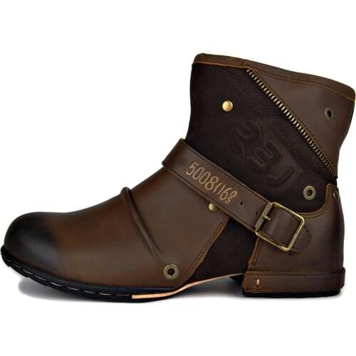 Mens Comfortable Non-slip Oxford Shoes New Mens Boots High-quality Short Boots 2021 Autumn And Winter Casual Tooling Shoes