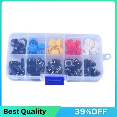 Starter Kit Electronic Parts for Arduino UNO 12*12 mm switch Round color cap with Plastic box for Arduino Starter Kit