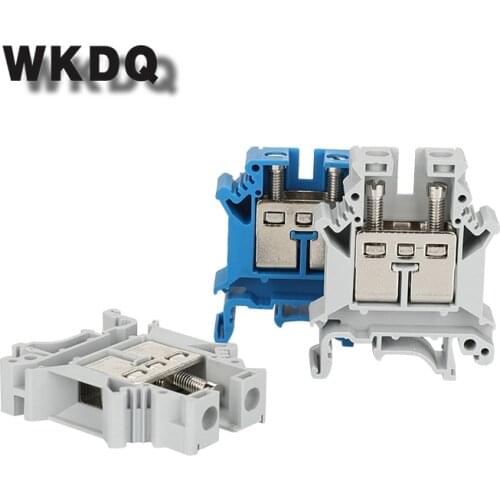 10pcs UK-16 2 Conductors Universal Screw Connection Din Rail Terminal Block Connector UK16 Screw Terminal Blocks