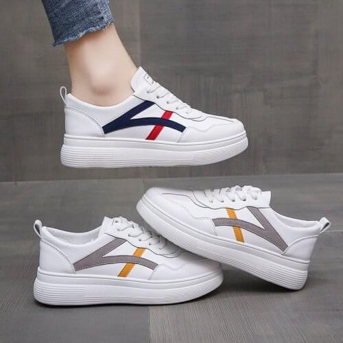 2021 Fashion Women Vulcanized Lace Up Sneakers Shoes Trainers Light Running Flats Sneakers Femme Females Womens Sneakers Shoes