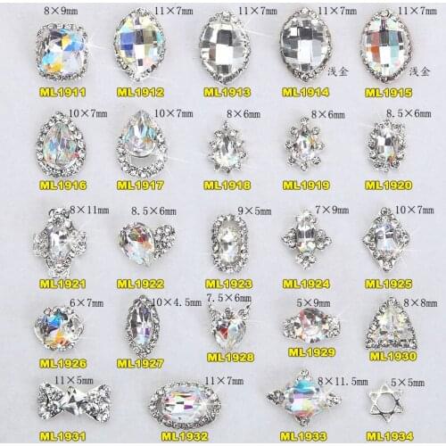 100Pcs Crystal Nail Alloy Nageldesign Rhinestones Alloy 3D Decorations Charms For Nail Jewelry Manicure #YRE435 ART Deco