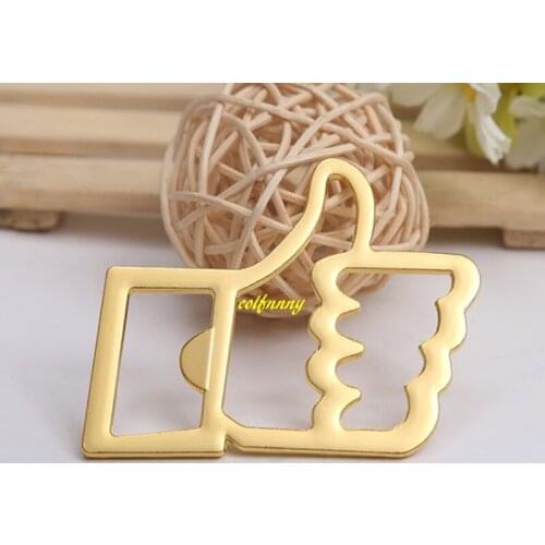100pcs/lot Gold and silver Thumbs Up Bottle Opener Likes For Love Wedding Party Event Favor Gift