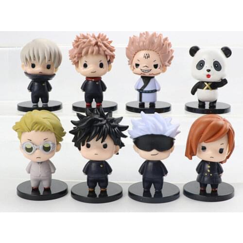 8pcs/set Anime jujutsu kaisen figurine Cartoon Gojo Satoru Action Figure Yuji Itadori Kugisaki Nobara model Toys Dolls 6-7CM