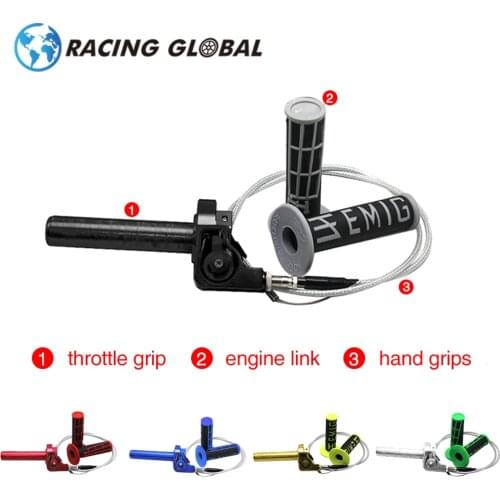 ALCON-Racing ZSDTRP 22mm Throttle Grip Quick Twist Gas Settle + Throttle Cable + EMIG Handle Grip Fit On Dirt Pit Bike Motocycle