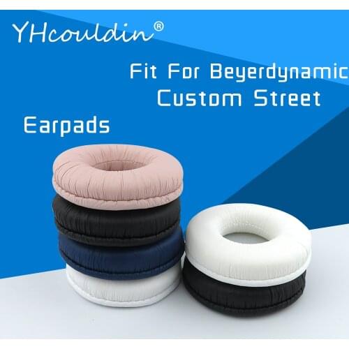 Earpads For Beyerdynamic Custom Street Headphone Accessaries Replacement Ear Cushions Wrinkled Leather Material