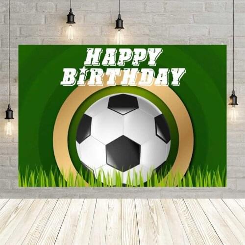 Avezano Soccer Field Backdrops For Photography Green Grassland Boy Birthday Party Decoration Photo Background Shoot Photocall