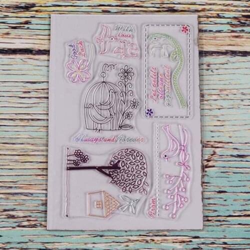 Trees around the house Transparent clear stamp for DIY Scrapbooking/Card Making/Kids Christmas Fun Decoration Supplies