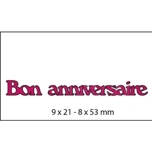French Happy Anniversary Metal Cutting Dies Stencils Letters 2019 for DIY Scrapbooking Decorative Embossing Paper Card Crafts