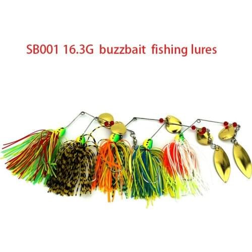 HENGJIA 20pcs 16.3G spinner lead head buzzbaits fishing lures metal spoon sequins pike jigs fishing baits pesca fishing tackles