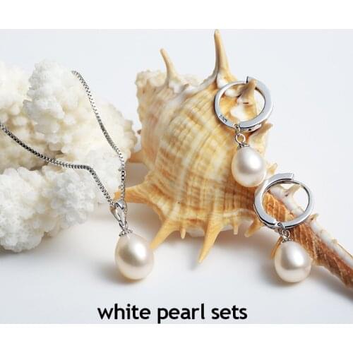 HENGSHENG Popular Womens Pearl Jewelry Sets, Engagement Jewelry Set For Women Wedding Band, Top Quality Pendant&Earrings Set