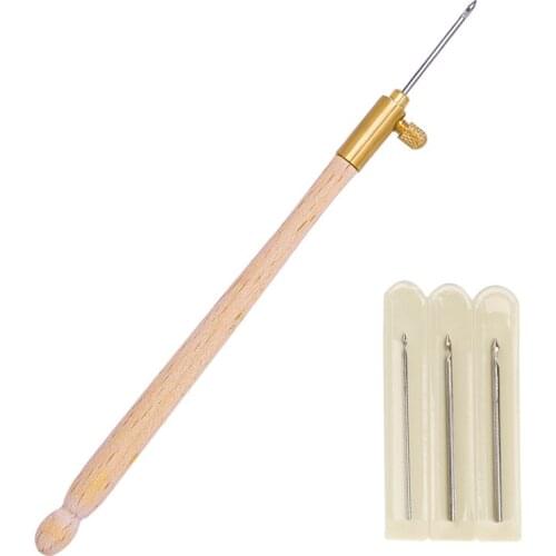 LMDZ Embroidery Pen Needle with 3 Changable Needle Punch Embroidery Cross Stitch Craft French Crochet for Handicraft Knitting