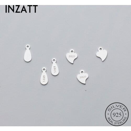 INZATT 5 Pieces/ Lot Real 925 Sterling Silver Necklace Tail Chain Tag Charms Wholesale Dropshipping Handmade Of DIY Accessories