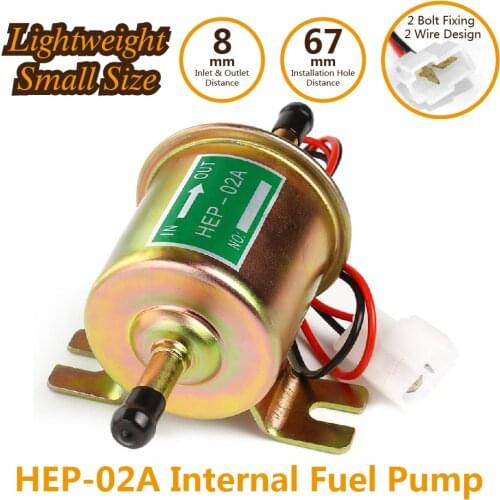 CarBole 12v Universal Diesel Gasoline Petrol Electric Fuel Pump Hep-02a Low Pressure for All 12 Volt Cars , Trucks , Boats