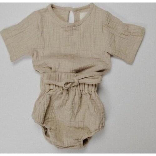 Baby Boys Girls Suits 2019 Summer Ins Fashion Kids Girls Boys Sets Linen Casual Sets Tops+shorts Cute Baby Toddler Clothing Sets