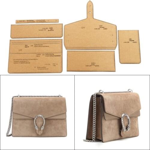 Leather Crossbody Bag Acrylic Pattern Leather Hand Bag Kraft Paper Template DIY Leather Craft Design Drawing Mold Sewing Stencil