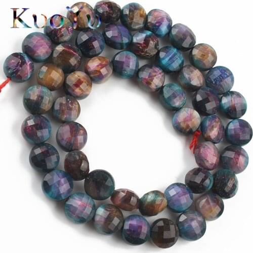 8x8mm Natural Gem Faceted Colorful Tiger Eye Stone Round Loose Spacer Beads For Jewelry Making DIY Perles Bracelets Accessories