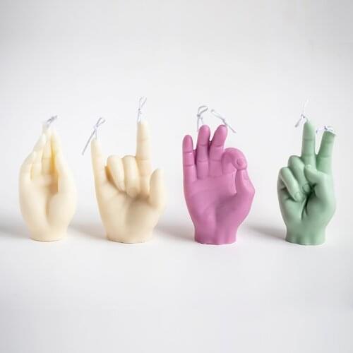 Creative 3D Hand Shape Silicone Mold Candle Making Kit Handmade Aromatherapy Candle Mold Plaster Living Room Decoration Mold