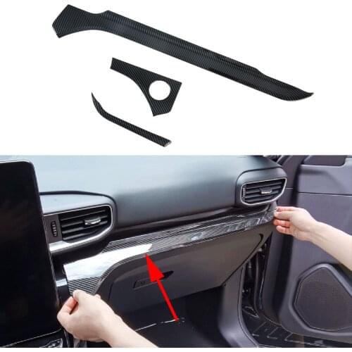 Carbon Fiber Dashboard Strip Center Control Cover Fit For Ford Explorer 2020 2021 Accessories