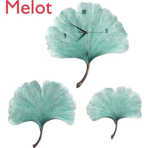 Ginkgo Leaf Living Room Clock Mute Home Creative Quartz Clock Decorative Crafts Pocket Watch
