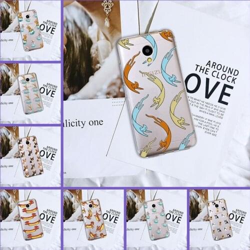 Cute Dog Cat Puppy Silicone Phone Case For Meizu M6 M5 M3 M2 Note Back Cover For Meizu M2 M3 M3S M5 M5C M5S M6 M6S M6T Case