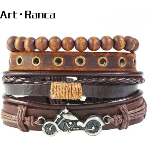 Fashion motorcycle leather punk Bracelet mens and womens Bracelets