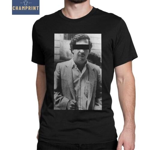 Pablo Escobar Vintage T-Shirts Men Leisure Cotton Tees Crewneck Short Sleeve T Shirts Plus Size Tops