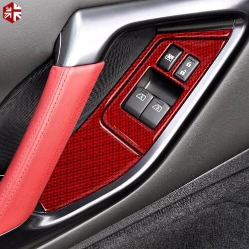 Carbon Fiber Car Window Lift Switch Panel Cover Trim Sticker for Nissan GTR R35 2008-2016