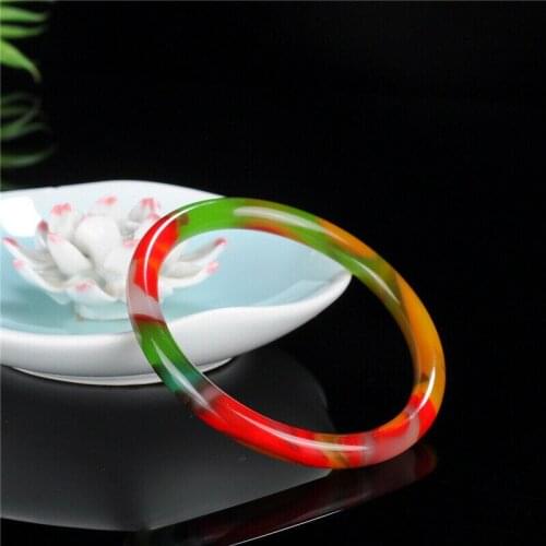 Natural Colored Gobi Jade Round Bracelet Bangle Women Fashion Jade Stone Jewelry