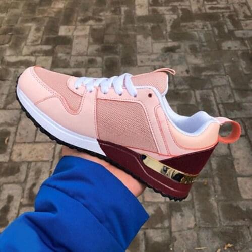 Women New Sneaker Spring Casual Breathable Leather Platform Sport Shoes Fashion Running Walking Lace Up Ladies Shoes Big Size 43