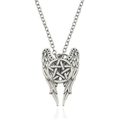 New Retro Natural Geometric Amulet To Avoid Evil Five-pointed Star Alloy Pendant Necklace Jewelry Selection Direct Sales
