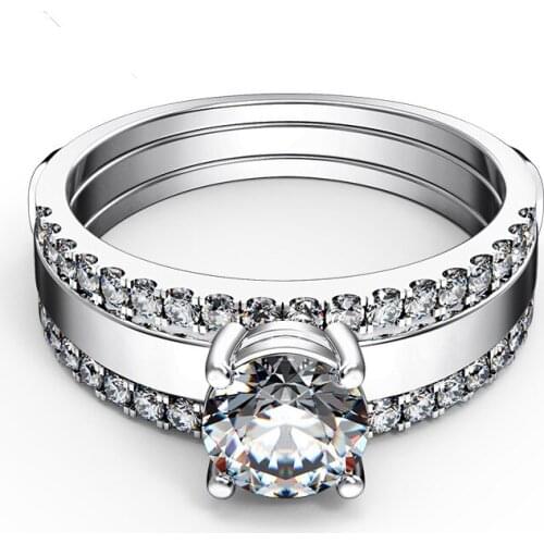 Test Positive 1Ct 6.5mm D-Color Moissanite Diamond Ring Platinum 950 Engagement Ring for Women Awesome Jewelry