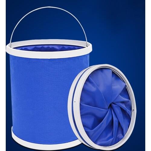 Oxford Cloth Portable Folding Bucket Outdoor Camping Fishing Car Washing Bucket Storage Container Home Wash Mop Cleaning Tools