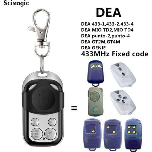 For DEA 433-1/ 433-2 /433-4/MIO TD2/MIO TD4/punto-2/GT2M/GT4M Garage Door Remote Control 433 MHz Fxed Code Transmitter