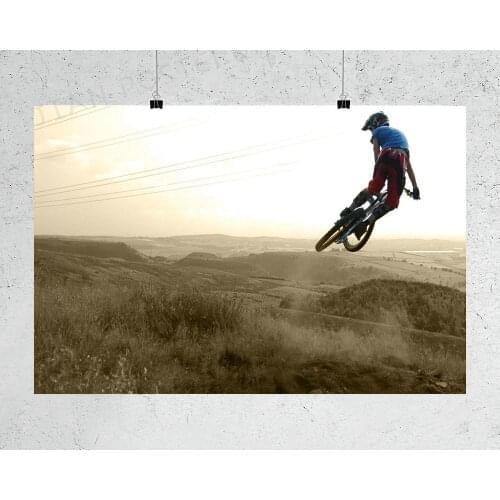 H013 Mountain Bike Off road Cycling 07 Wall Sticker Silk Poster Art Home Decoration