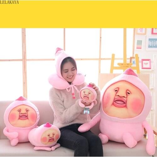 Cute Cartoon Fairy Farm Soft Plush Jun Kobito Dukan Stuffed Animals Creative Peach Kakure Momojiri Lovely Backpack Neck Pillow